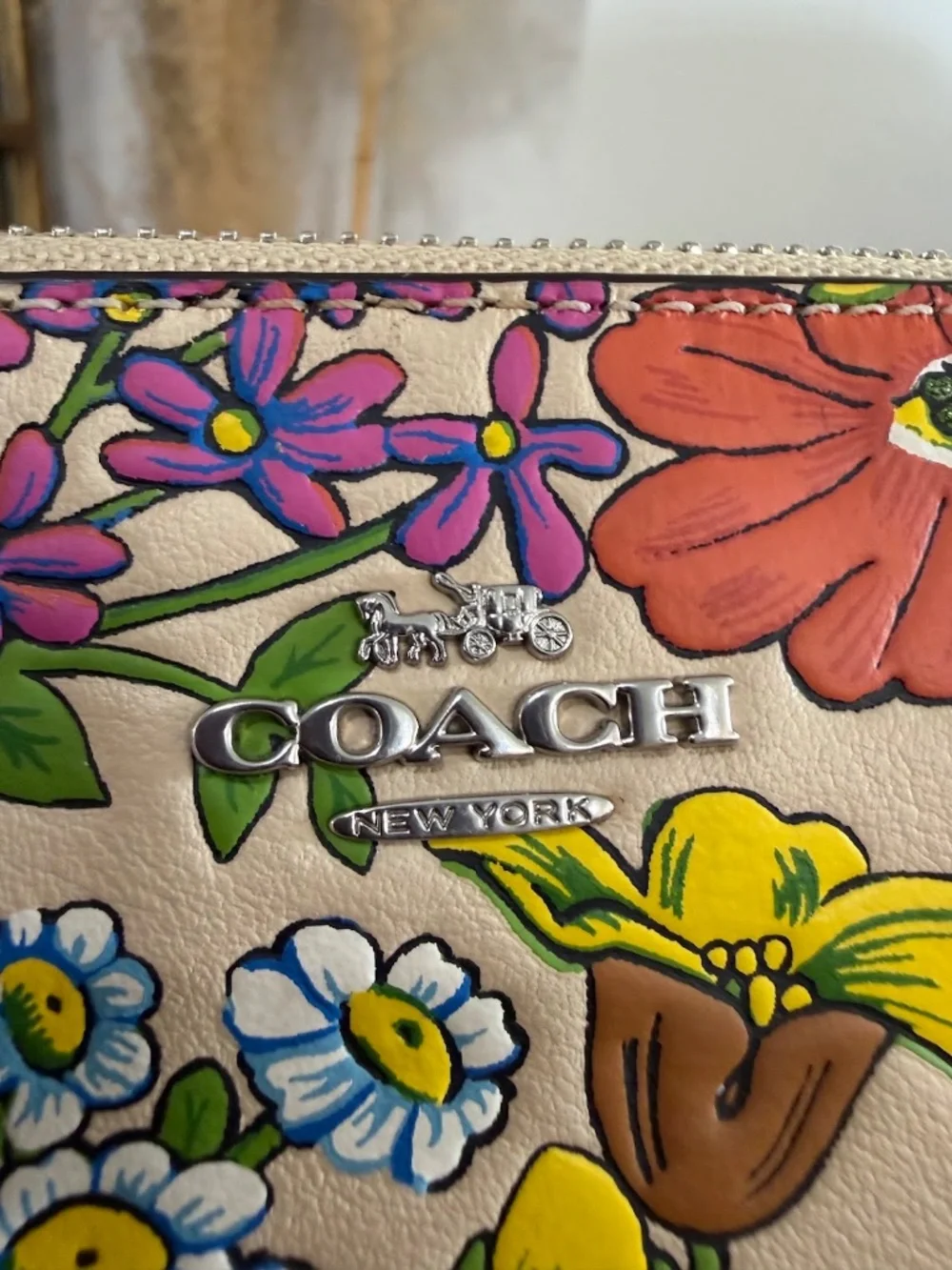 Coach Nolita 19  Floral Print Leather Mini Shoulder Bag Purse Style CR365
